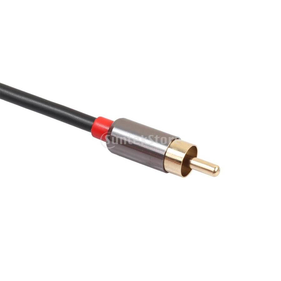 アダプター スピーカー ケーブル 1m ステレオ オス プラグ-2 RCA オーディオ オス 3.5mm 全2色 - グレー|stk-shop|04