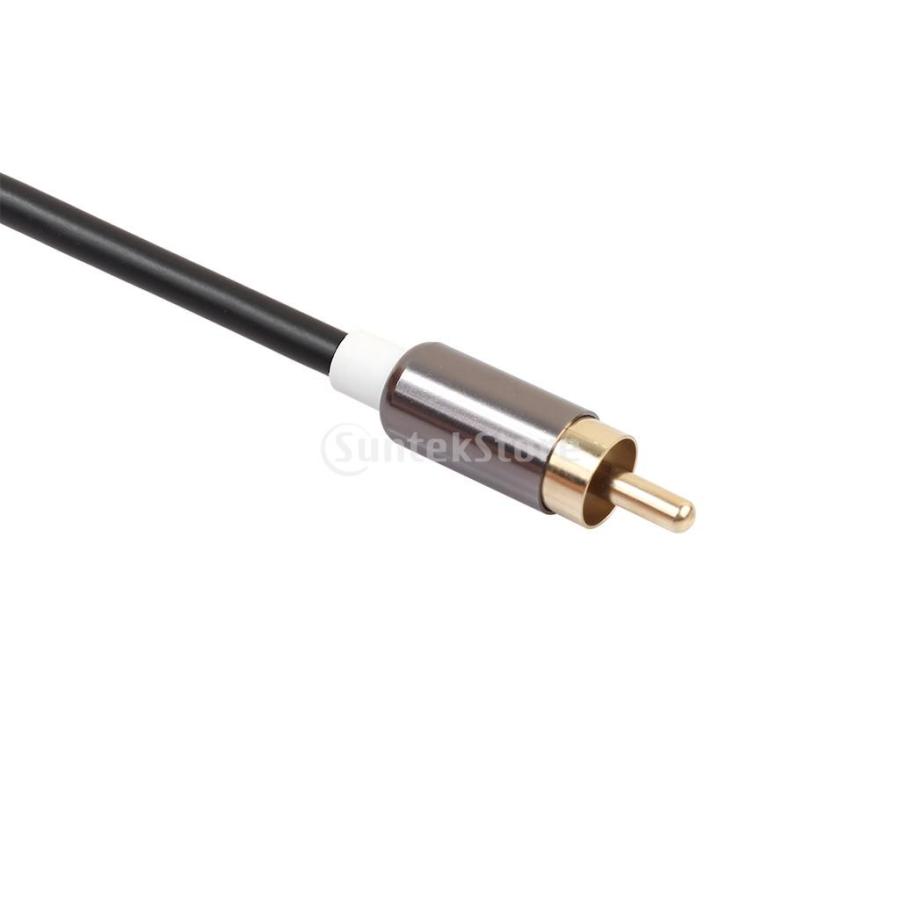 アダプター スピーカー ケーブル 1m ステレオ オス プラグ-2 RCA オーディオ オス 3.5mm 全2色 - グレー|stk-shop|06