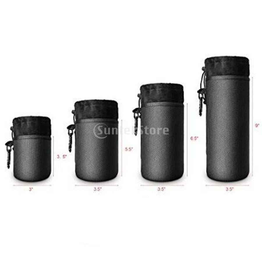 スタイリッシュ 円筒形 カメラレンズ 保護カバー 収納ポーチ 全3サイズ