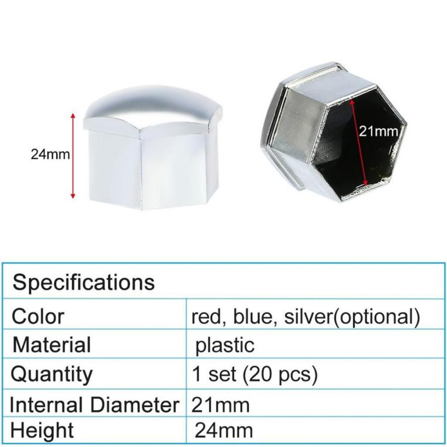 速くおよび自由な 本のユニバーサル21mmホイールナットカバーラグナットキャップスクリュープロテクターシルバー