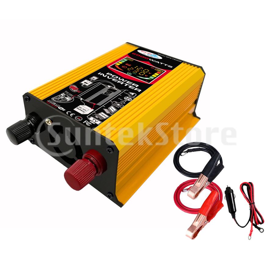 500w 6000w車用パワーインバーター12v 2v純粋な正弦波コンバーターイエロー 5302 Stkショップ 通販 Yahoo ショッピング