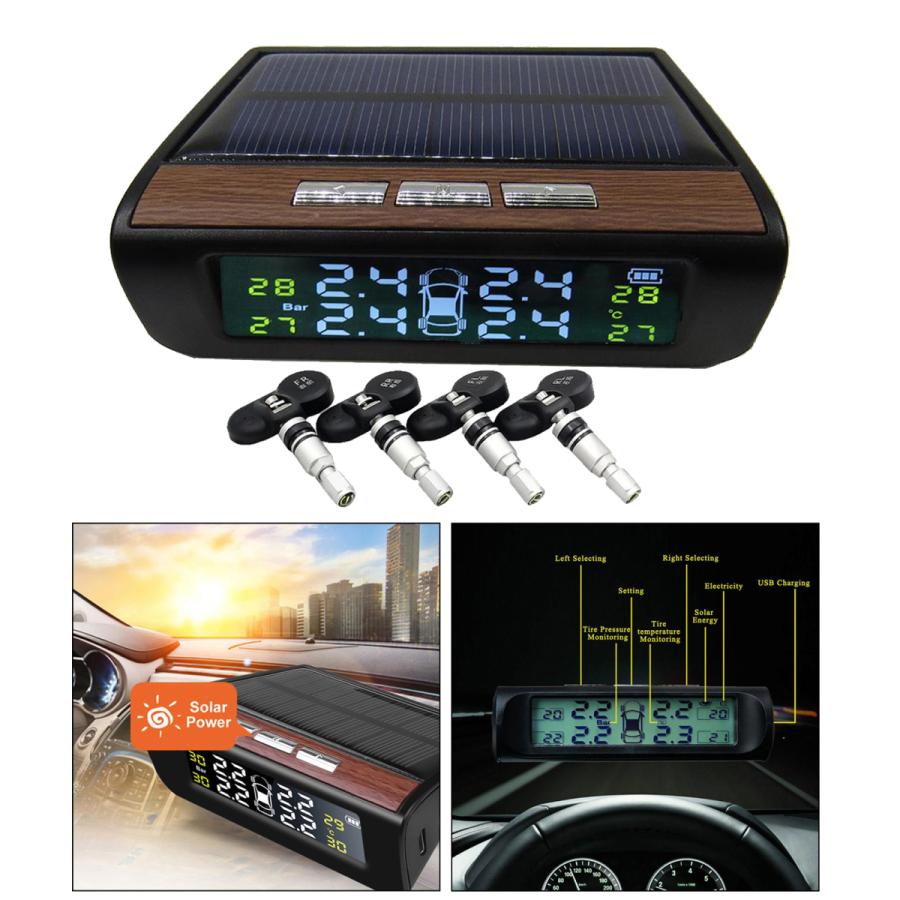 ソーラー4xセンサーTPMSデジタルLCD自動車タイヤ空気圧監視システム内部センサー｜stk-shop｜05