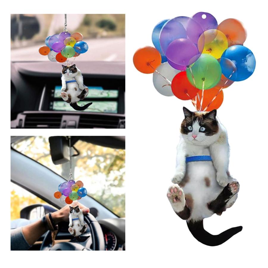 カラフルな風船猫と飾りペンダントをぶら下げかわいい車の魅力 レビュー高評価の商品