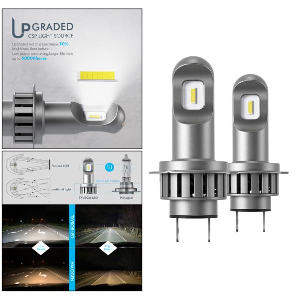 福袋 2psミニh7led電球ヘッドライト変換キット車50wlm 6000kcspチップ交換防水