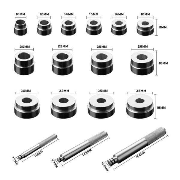 17 個ホイールアクスルブッシュ取り付けセットベアリングレースシールドライバーディスクツール耐久性のあるマスターセットバイク Accs 用｜stk-shop｜03