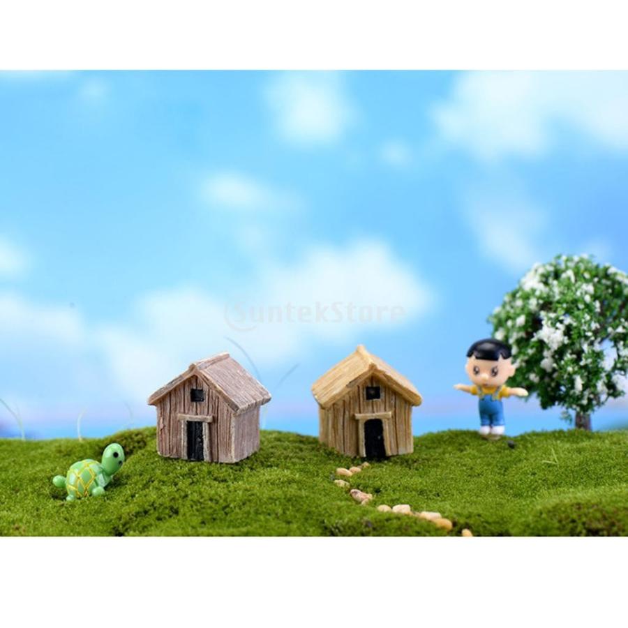ノーブランド品 ミニチュア 木造 住宅 ドールハウス インテリア 箱庭用 マイクロ風景飾り 盆栽 クラフト DIY 庭 装飾|stk-shop|07