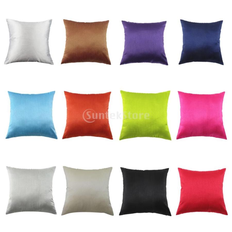 12色選べる 人工シルク ソフト 枕カバー クッションケース ソファ 車 装飾 45x45cm  - 9｜stk-shop｜04
