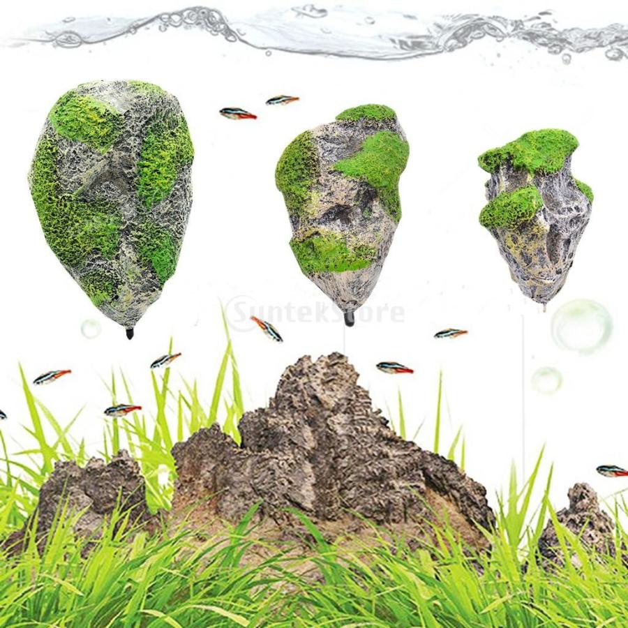 水槽装飾 水族館 浮動 ロック スストーンズ 人工 天空の城 : STK