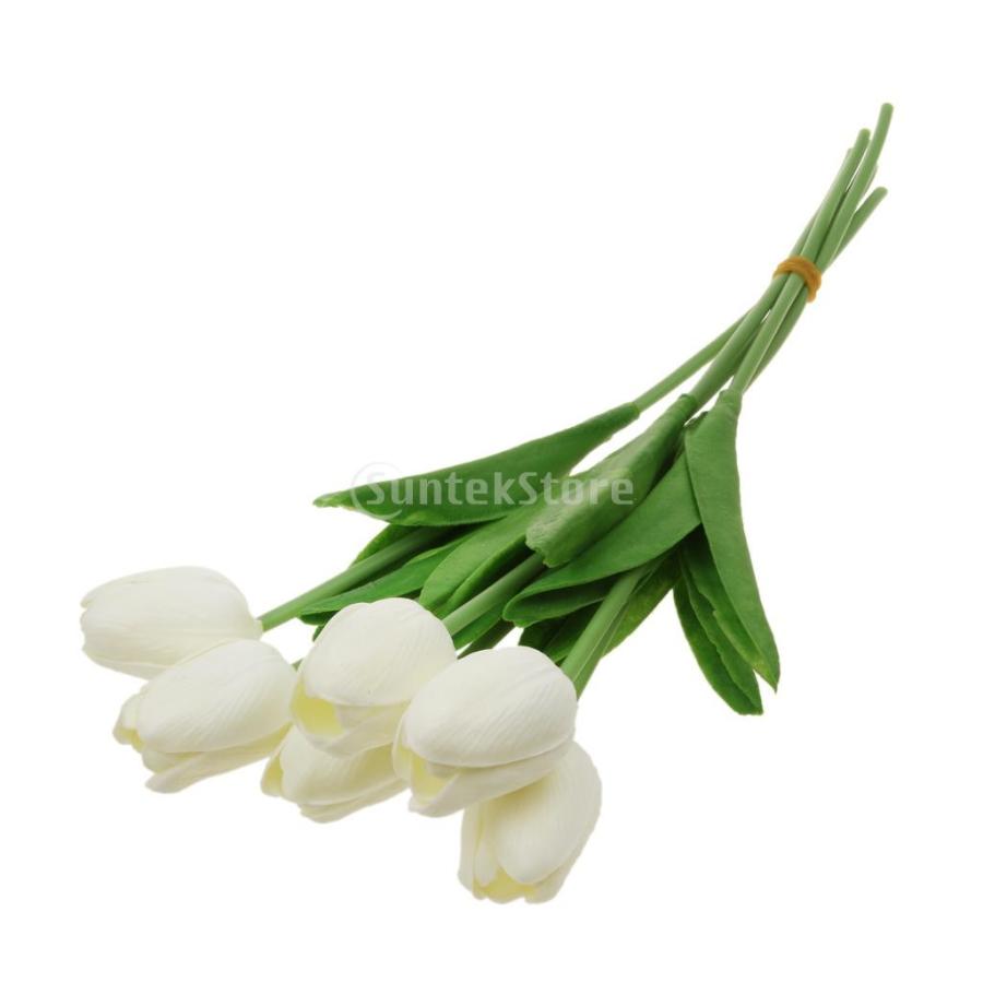 ノーブランド品 Pu ホーム 装飾花 ミニ チューリップ ブーケ 造花 バンチ 全5色選ぶ 白 Stkショップ 通販 Yahoo ショッピング