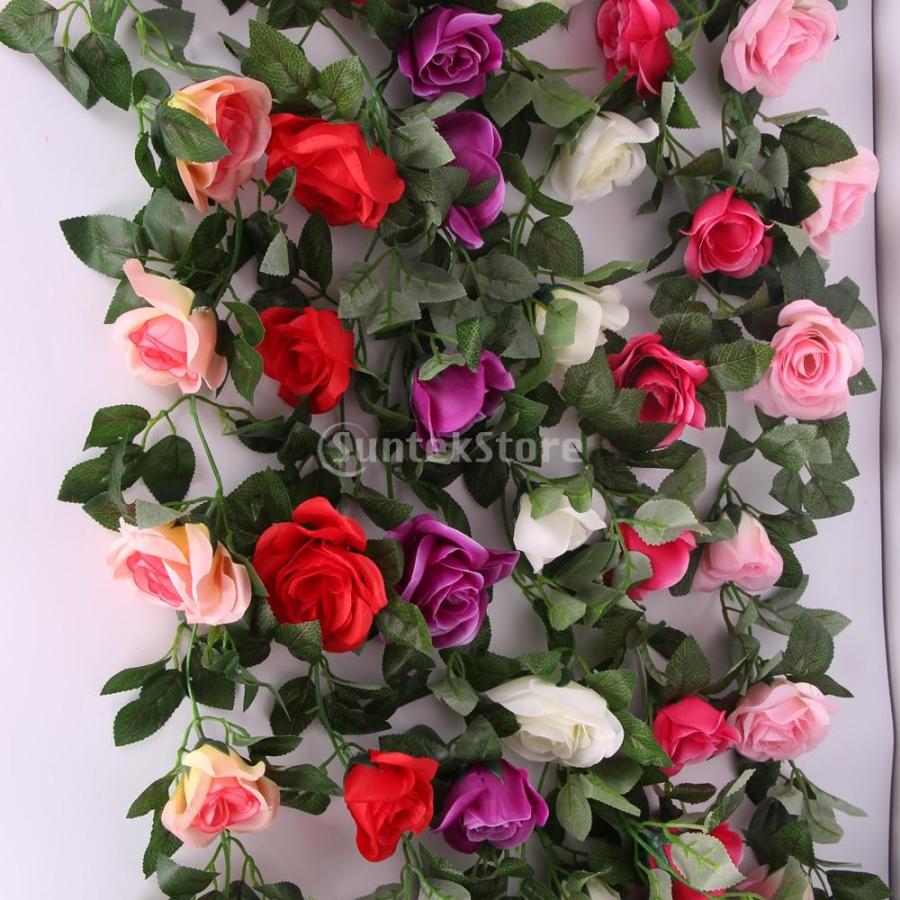 バラ壁掛け フェイクフラワー 2個セット 薔薇 カゴ付 装飾造花 高さ約40c