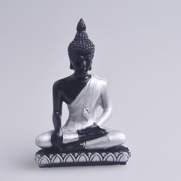 一番人気物一番人気物仏ミニチュア瞑想像置物樹脂塗装彫刻シルバー サンキャッチャー