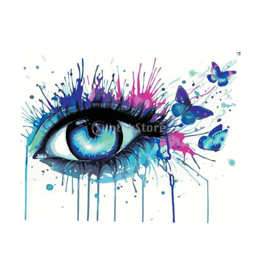 Baoblaze Diy 数字 油彩 ペイント 芸術的 キャンバス 絵 自己創作 芸術 塗料付き 多スタイル選べ 眼 Stkショップ 通販 Yahoo ショッピング