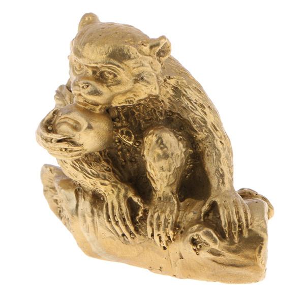 人気を誇る 固体真鍮中国の黄道帯動物置物飾りラッキー像猿 サンキャッチャー