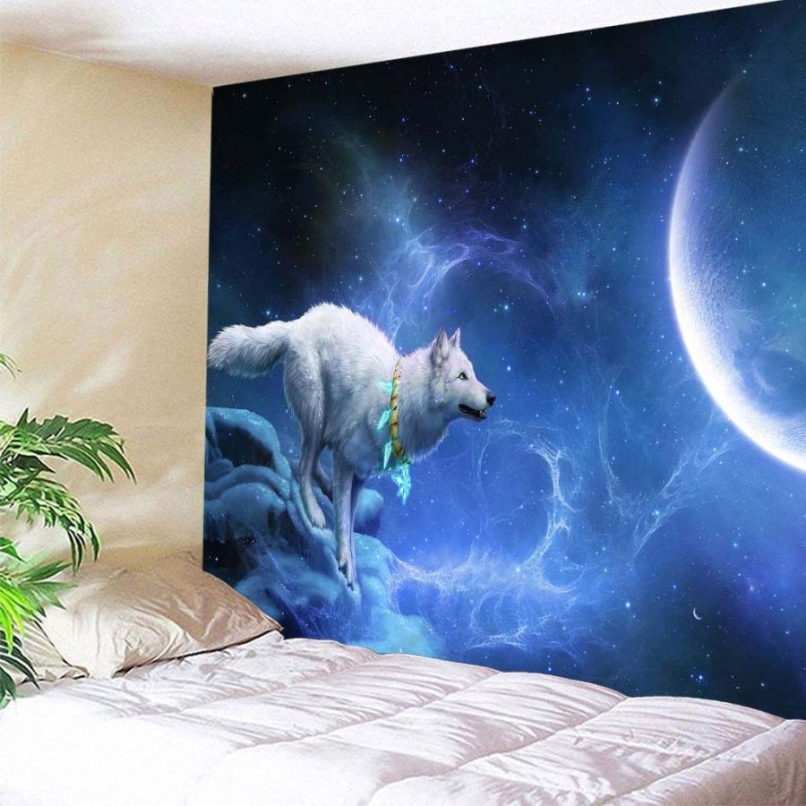 激安卸販売新品 ベッドルームオオカミの3d効果防水壁掛けタペストリー 安い 激安 プチプラ