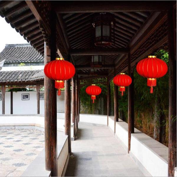 中国伝統的赤い提灯 春節 春祭り飾り ラッキー飾り 屋内屋外 吊り