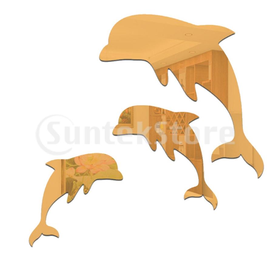 イルカ3dウォールステッカーミラーテレビソファベッドルームの背景リムーバブルゴールデン Stkショップ 通販 Yahoo ショッピング