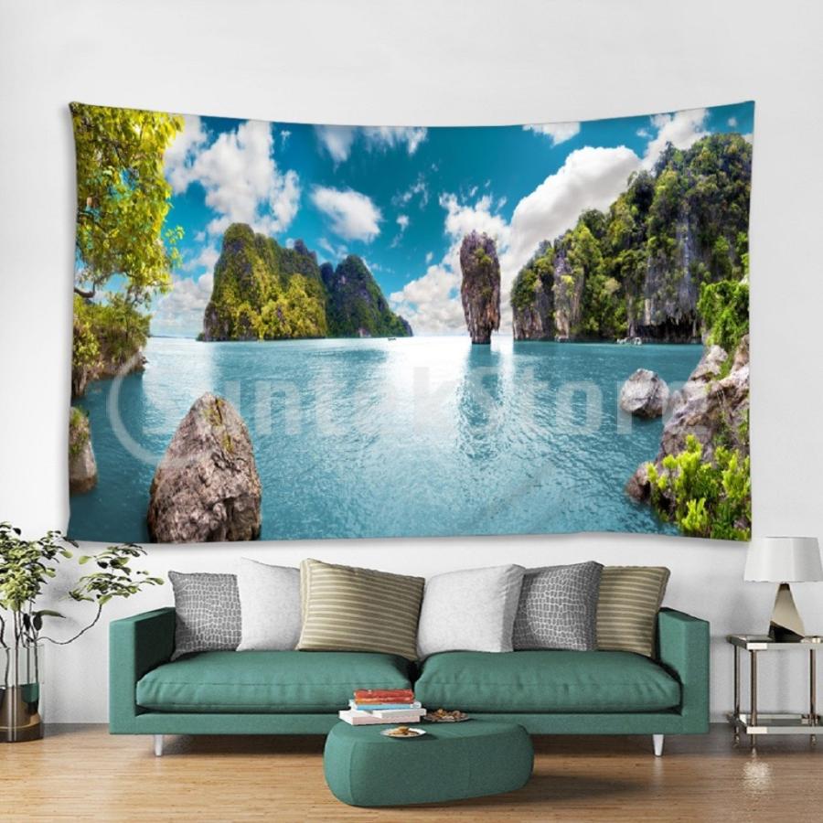 居間の寝室の装飾beach Sのための3d印刷の壁掛けのタペストリー Stkショップ 通販 Yahoo ショッピング