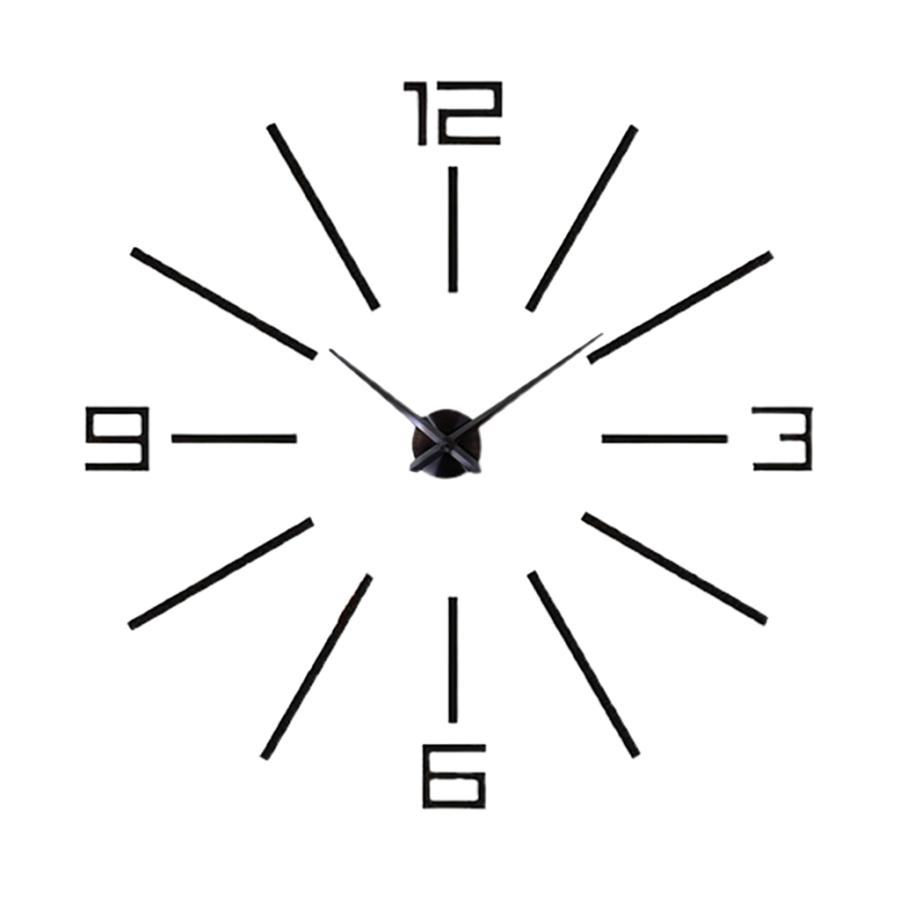 モデル着用＆注目アイテム ブラック リビングルーム壁時計 大きな時計壁の装飾フレームなしの壁時計 spurs.sc