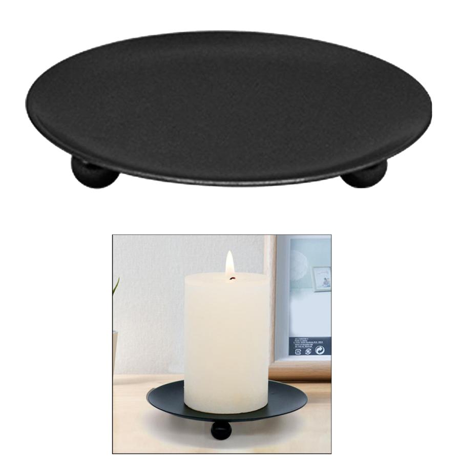 4xアイアンキャンドルホルダープレートローソク足テーブルスタンド