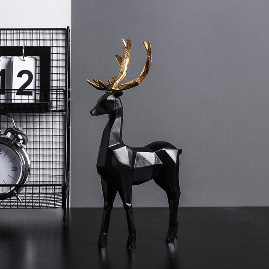アートエルク彫刻動物の装飾置物像写真小道具卓上装飾黒