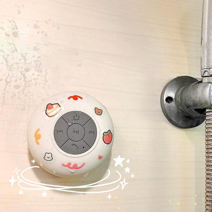 ポータブル防水Bluetoothバスルームシャワースピーカーホワイト|stk-shop|04