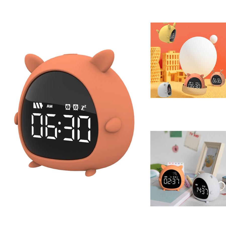 人気 おすすめ デジタルベッドサイドledスヌーズ目覚まし時計タイマーかわいいデスクトップ時計オレンジ Babylonrooftop Com Au