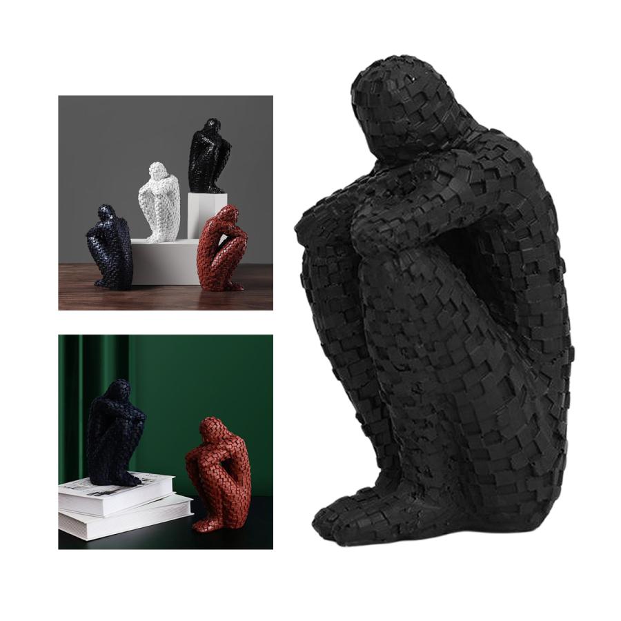 樹脂アート抽象彫刻装飾置物キャビネット棚の装飾黒