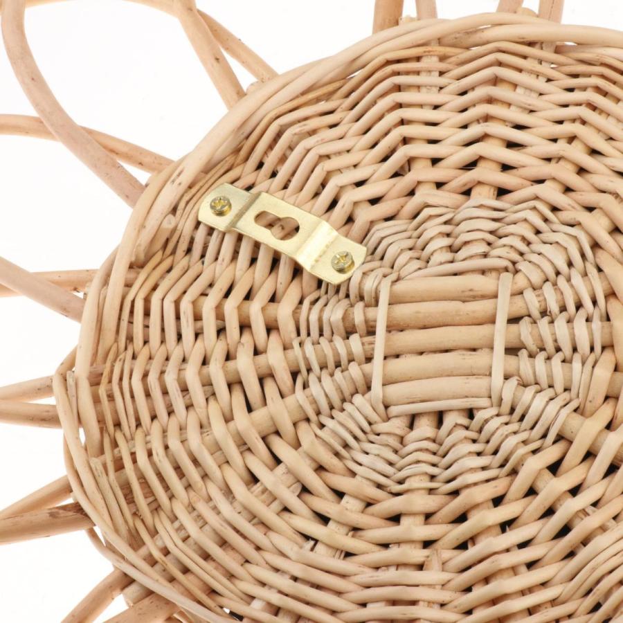 天然籐ウォールミラー小さな手織り籐ホームアートデコレーションB直径40cm｜stk-shop｜02