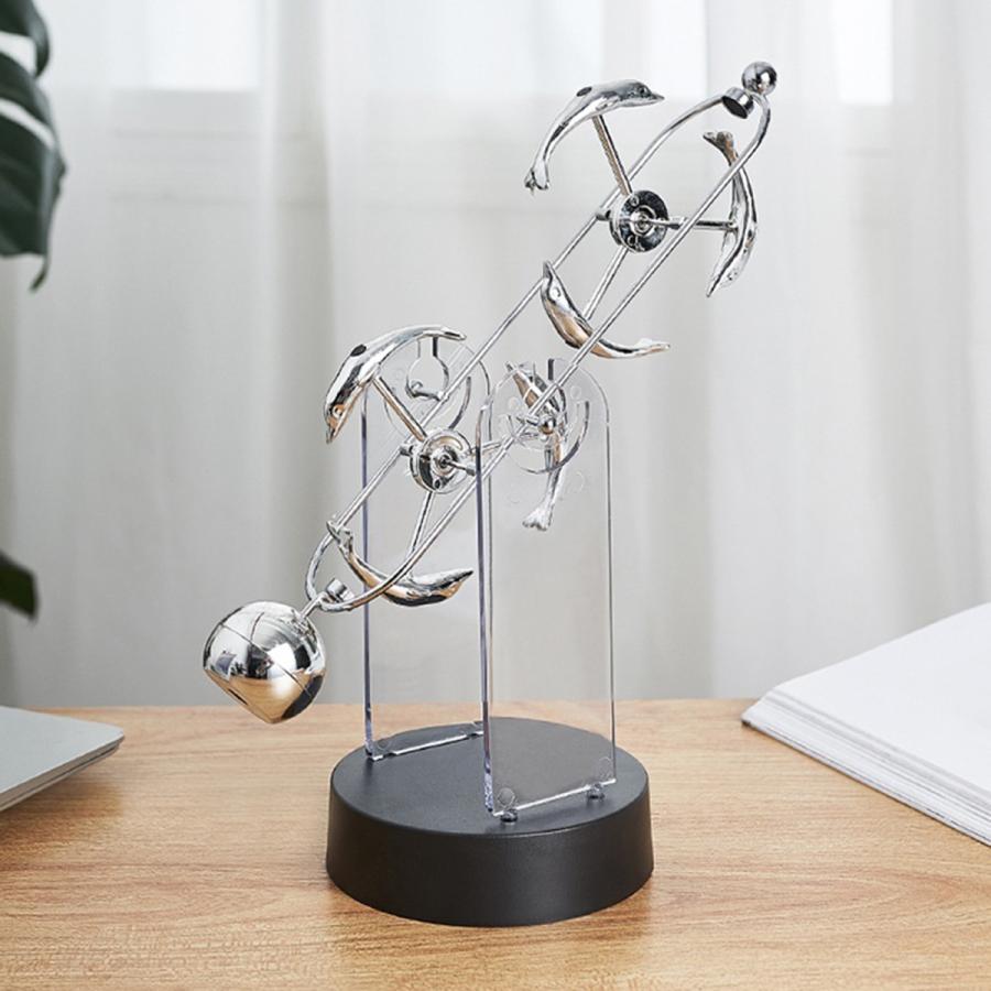 永久運動物理学デスクおもちゃギフトオフィス家の装飾イルカ : STK