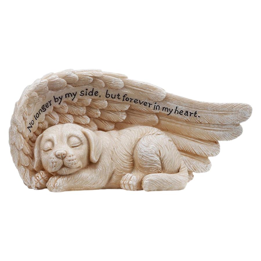 ドッグ彫像 ペット 彫刻 置物　定価♢9万8千 記念像-睡眠の天使の犬記念置物形見彫刻墓マーカーに名誉大切ペット
