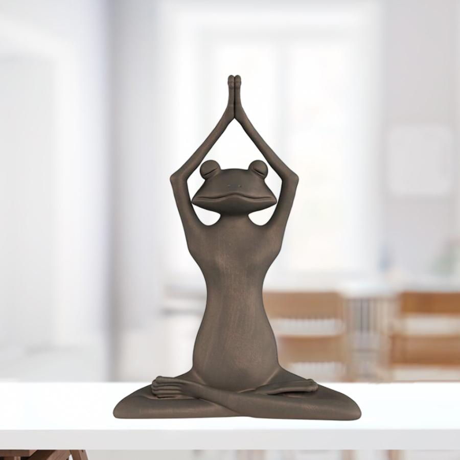 特別送料無料！】 樹脂禅ヨガ瞑想カエル置物.像彫刻グッズ.庭屋外芝生の