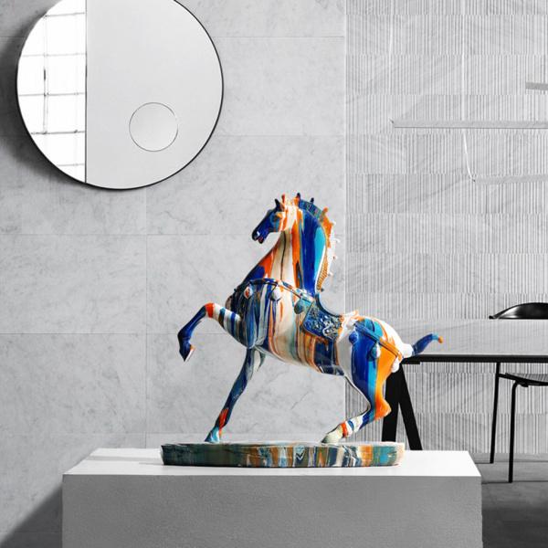 エジプト馬のブロンズ彫刻コッパーホース装飾彫刻 デスクトップ装飾