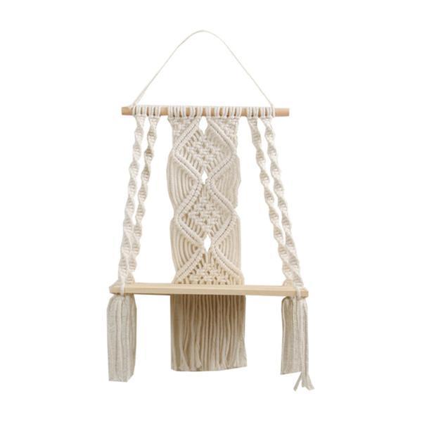 ウォールシェルフ マクラメタペストリー 壁掛け 手織り 北欧 壁 装飾