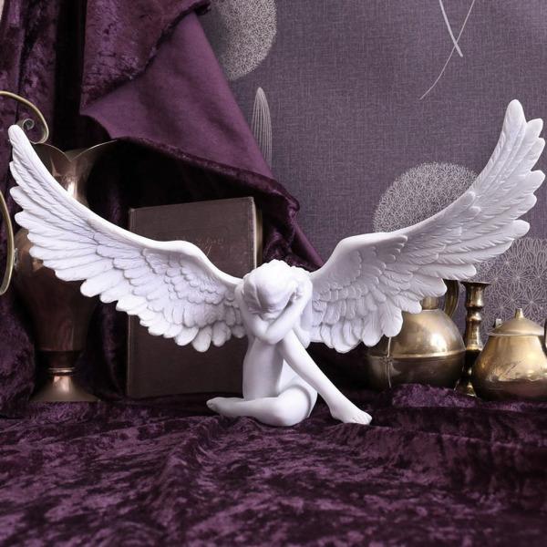 【新品】✞雲の上を散歩する天使達　フィギュア　置物 レトロ樹脂天使の翼フィギュアビビッド3D抱擁天使像アート工芸品寝室の