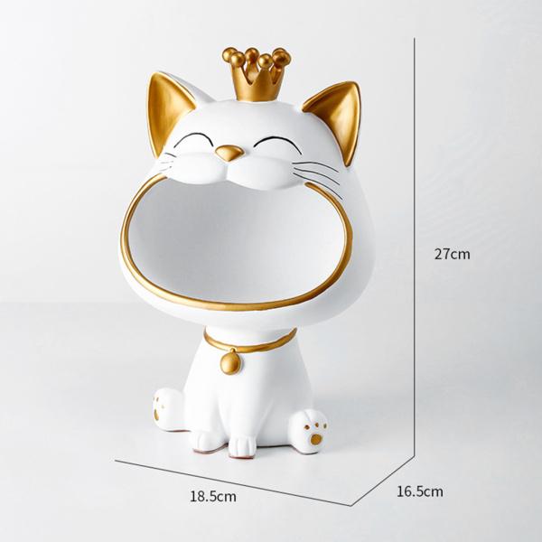 北欧 招き猫 彫像 置物 キー 雑貨 収納 家の装飾 ホワイト 雑貨収納
