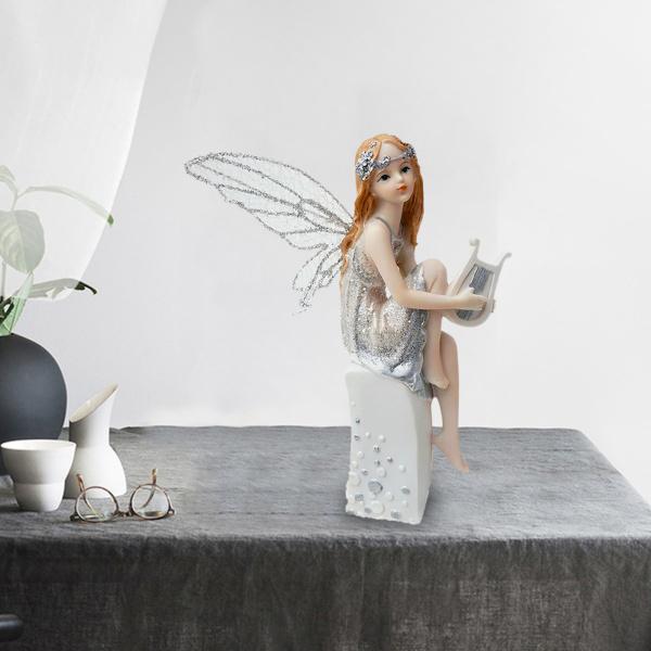 音楽妖精像の装飾楽器少女像家の装飾天使の彫刻置物装飾品のギフト