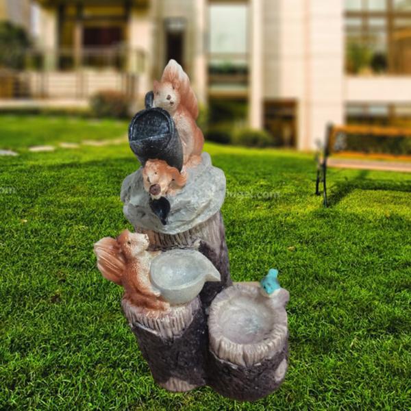 創造的な動物の噴水像庭の置物面白い装飾リス : STKショップ - 通販 