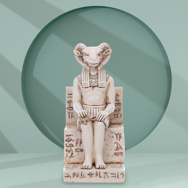 神話のエジプトのアヌビス像置物樹脂家の装飾ベージュのヤギ