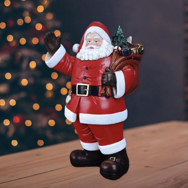 サンタクロース置物クリスマスホーム樹脂装飾品はギフトをもたらします 