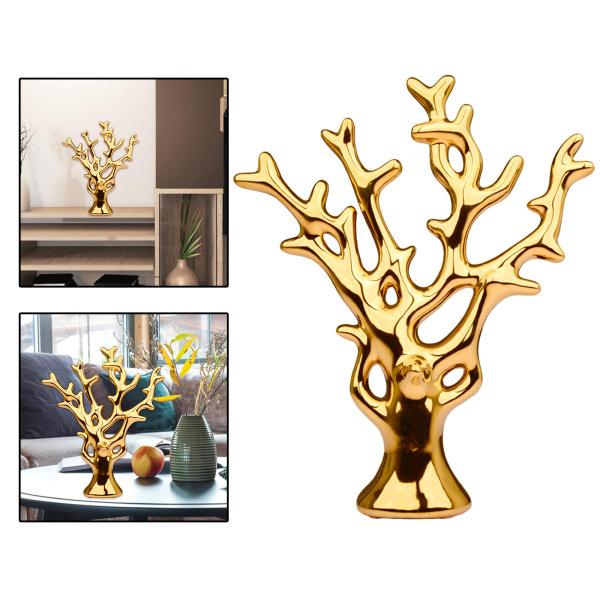 金のなる木風水セラミック装飾テーブルホームオフィスの装飾のためのラッキーツリーゴールド