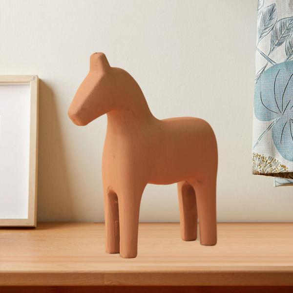 家の装飾ブラウンのための現代のトロイの木馬像木製の馬の置物の飾り