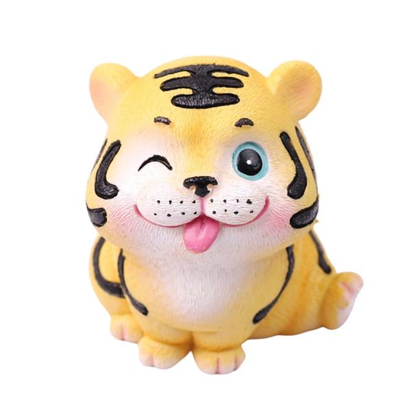 漫画かわいい小さな虎小さな像小さな置物工芸品車の飾りC : STK 