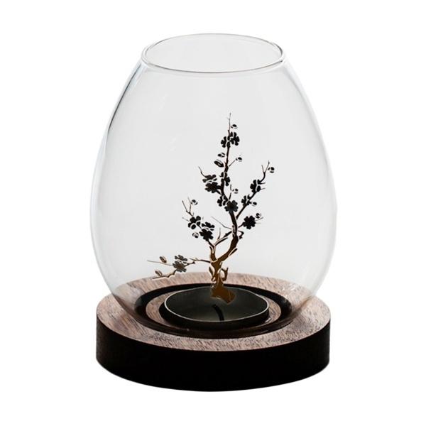 丸い中空ガラスキャンドルホルダーティーライト燭台ホームオフィスの