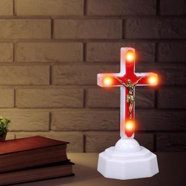 教会の装飾のための3DイエスLEDネオンライト彫刻ハンギングサインランプ赤