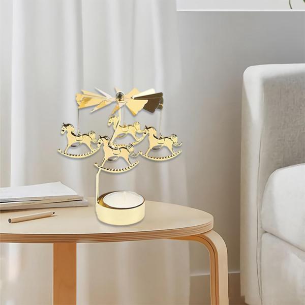 クリスマスティーライトロータリー燭台キャンドルホルダーメタル