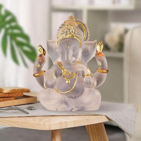 ガネーシャ像 緑と金の装飾 約14cm Amazon.co.jp: ガネーシャ 置物 風水 インドの神様 象 オブジェ
