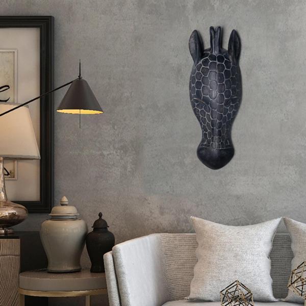 居間ギャラリー装飾鹿のための動物の頭の置物アートワーク樹脂像