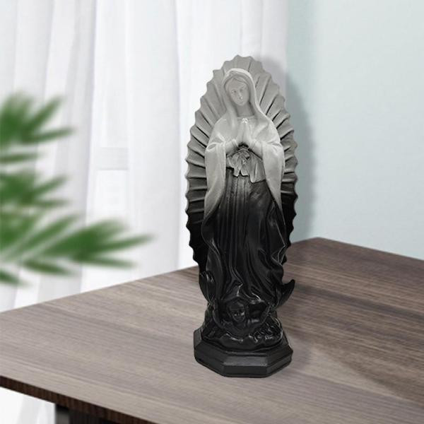 キリスト 聖母マリア像 彫刻 アンティーク カトリック 置物 インテリア 置物 カトリックの聖母マリア像聖母置物宗教的な結婚式のギフト黒 : STK