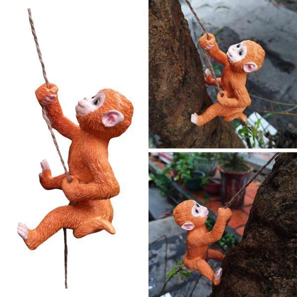 屋外猿のための動物の置物彫刻樹脂を登る : STKショップ - 通販