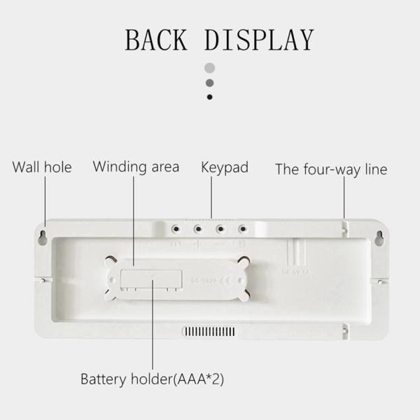 電気デジタル時計 寝室の装飾 温度 ハンギングデスク リモコン付き USB 壁/テーブル時計 寝室 リビングルーム 勉強部屋用 , 緑|stk-shop|09
